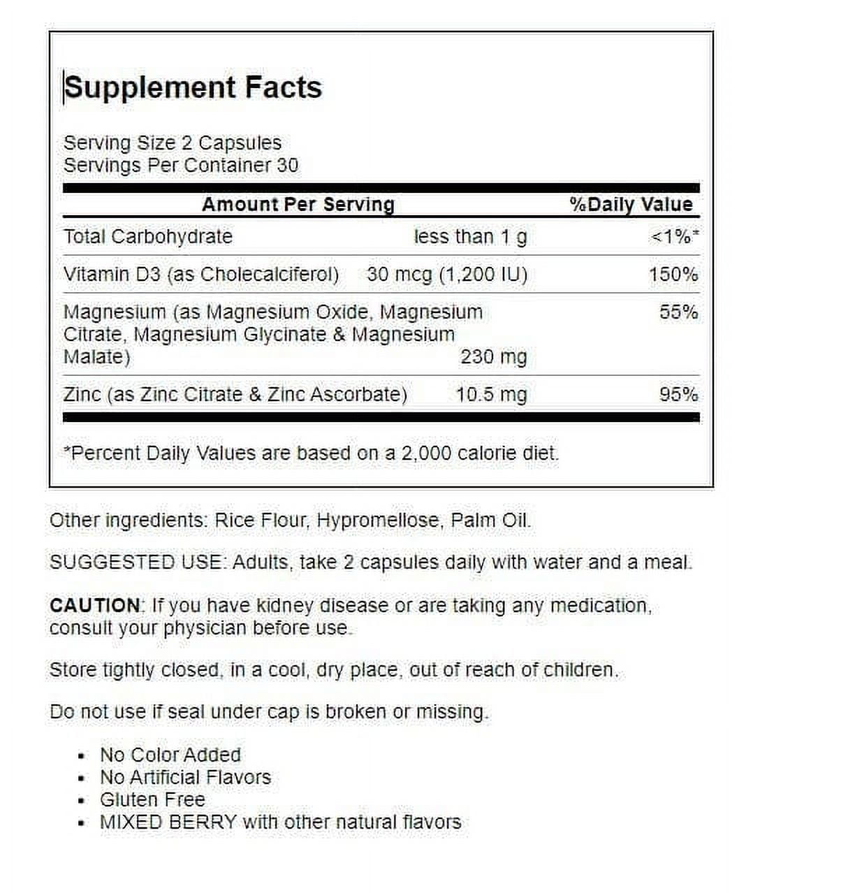 Nature Made Magnesium Complex with D3 and Zinc 60 Capsules