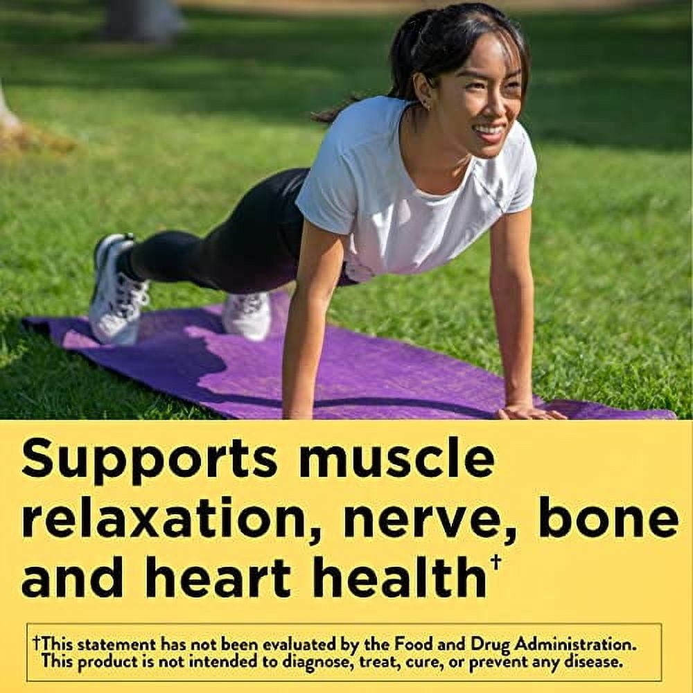 Nature Made Magnesium 250mg Dietary Supplement for Muscle Heart Bone Nerve Support 90 Day Supply 90 Count Pack of 1