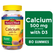 Nature Made Calcium 500mg Gummies Bone Support Supplement 80 Count