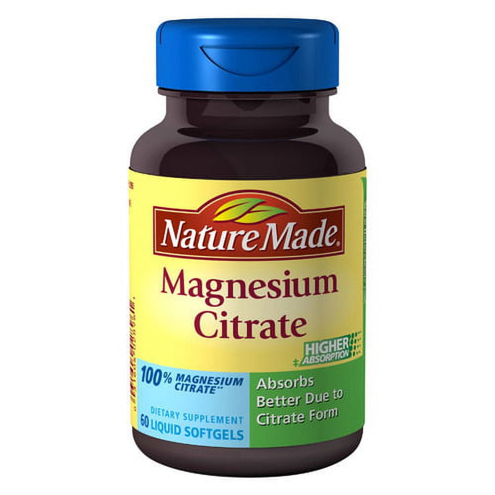 Nature Made Magnesium Citrate Liquid Softgels 360 Count Pack of 6