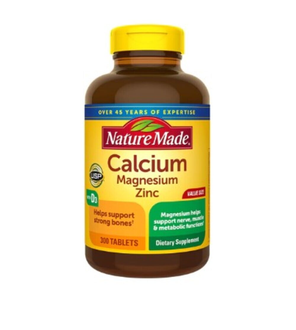 Nature Made Calcium Magnesium Zinc Vitamin D3 Bone Support 300 Tablets