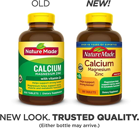 Nature Made Calcium Magnesium Zinc Vitamin D3 Bone Support 300 Tablets