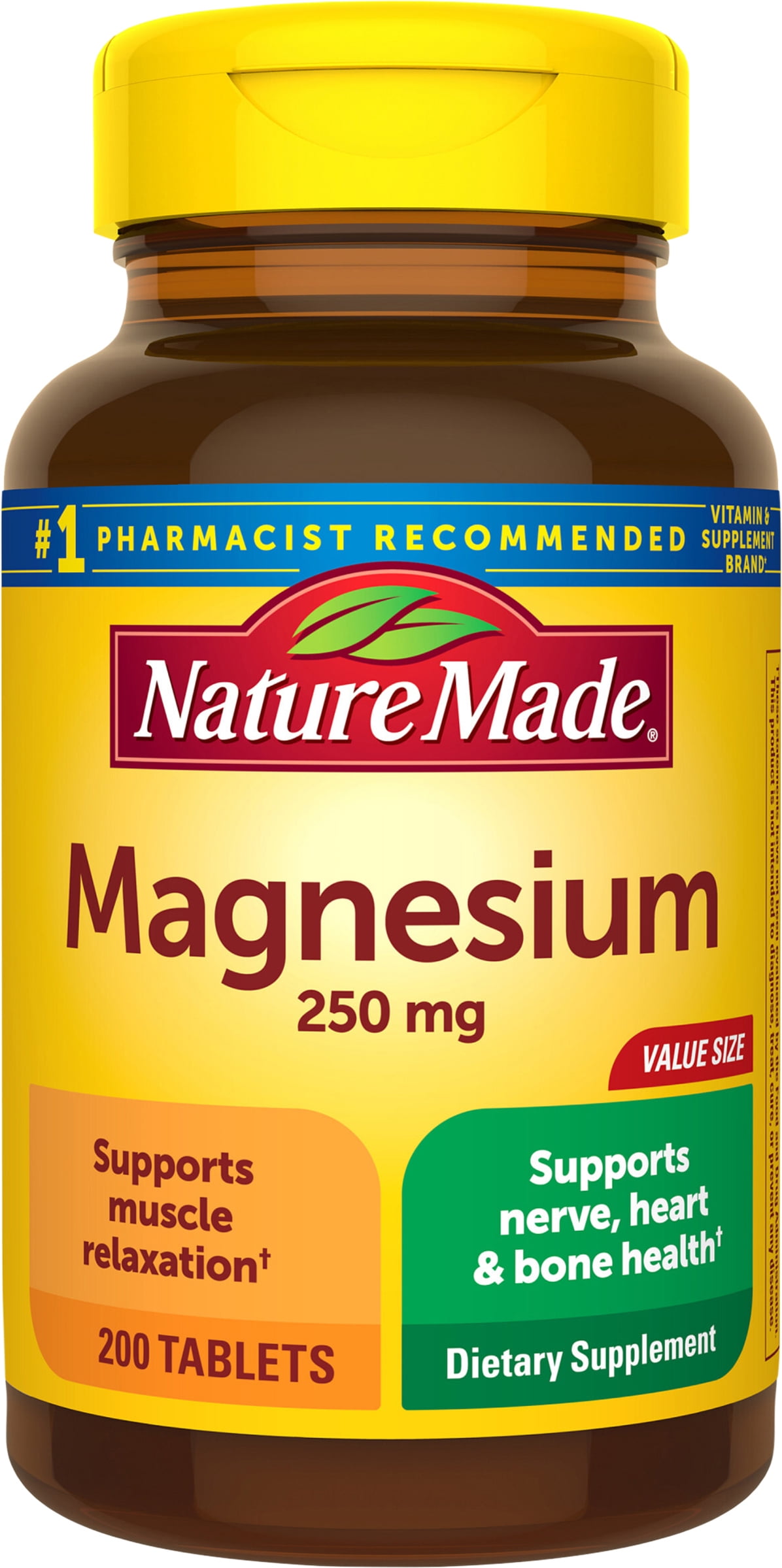 Nature Made Magnesium 250mg 200 Tablets for Healthy Living