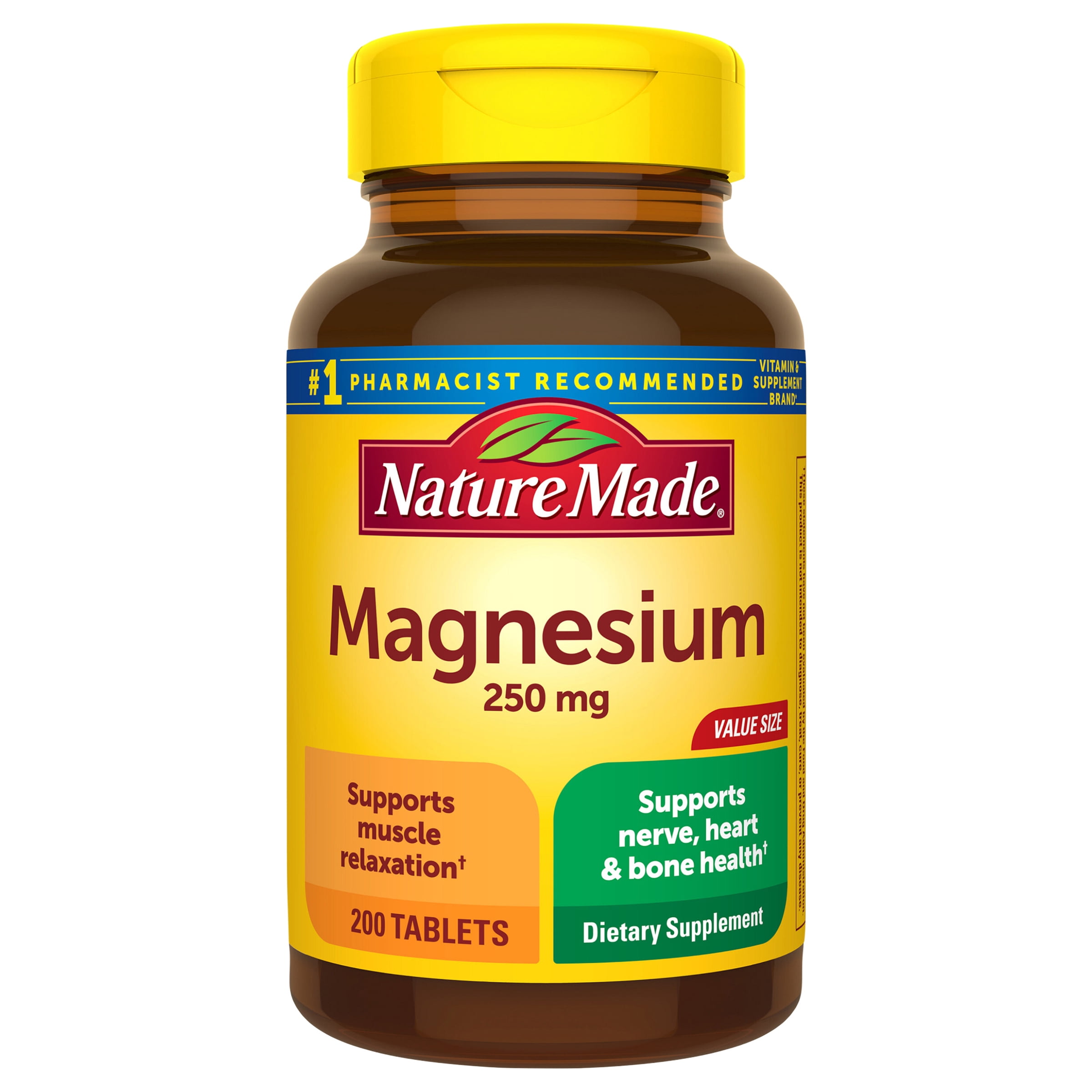 Nature Made Magnesium 250mg 200 Tablets for Healthy Living