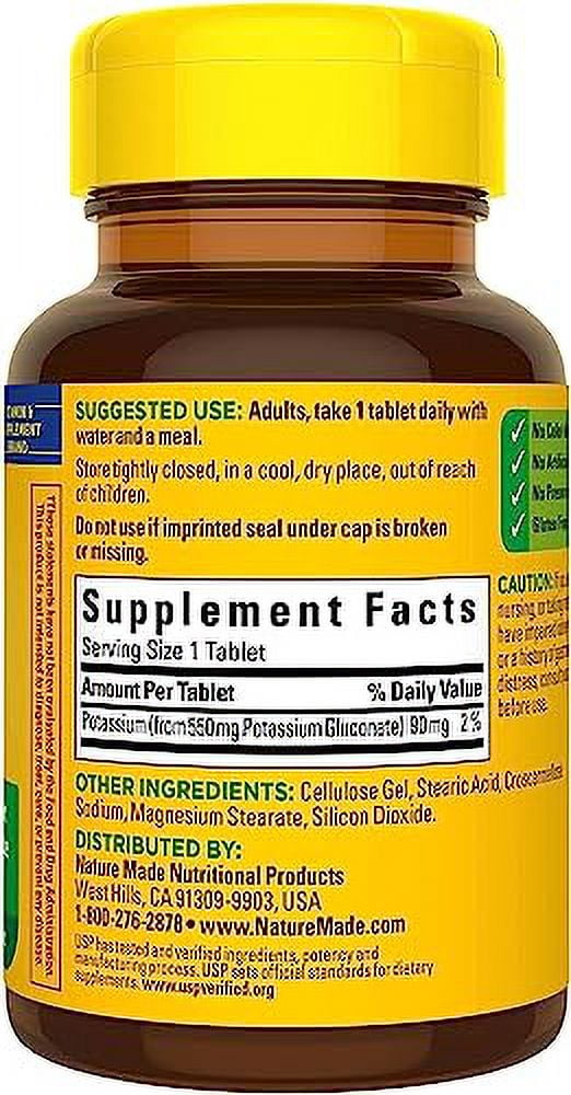 Nature Made Potassium Gluconate 550mg 100 Tablets for Healthy Living