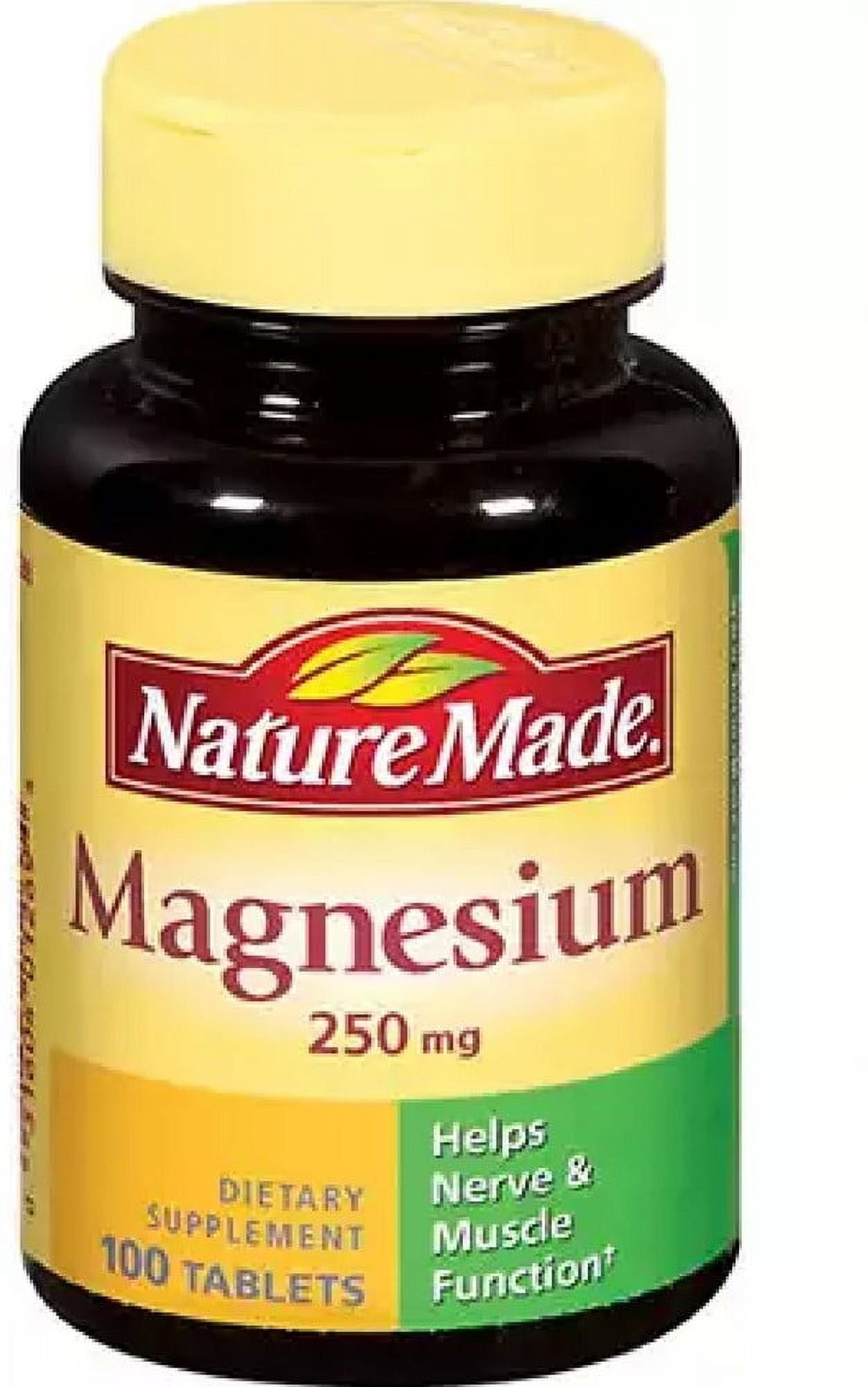 Nature Made Magnesium 250mg Tablets 100 Count Pack of 6