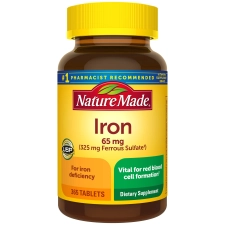 Nature Made Iron 65 mg Tablets 180 ea - Essential Iron Supplement for Better Health