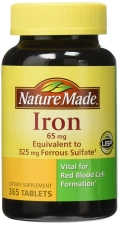Nature Made Iron 65mg 365 Tablets for Better Health and Wellness