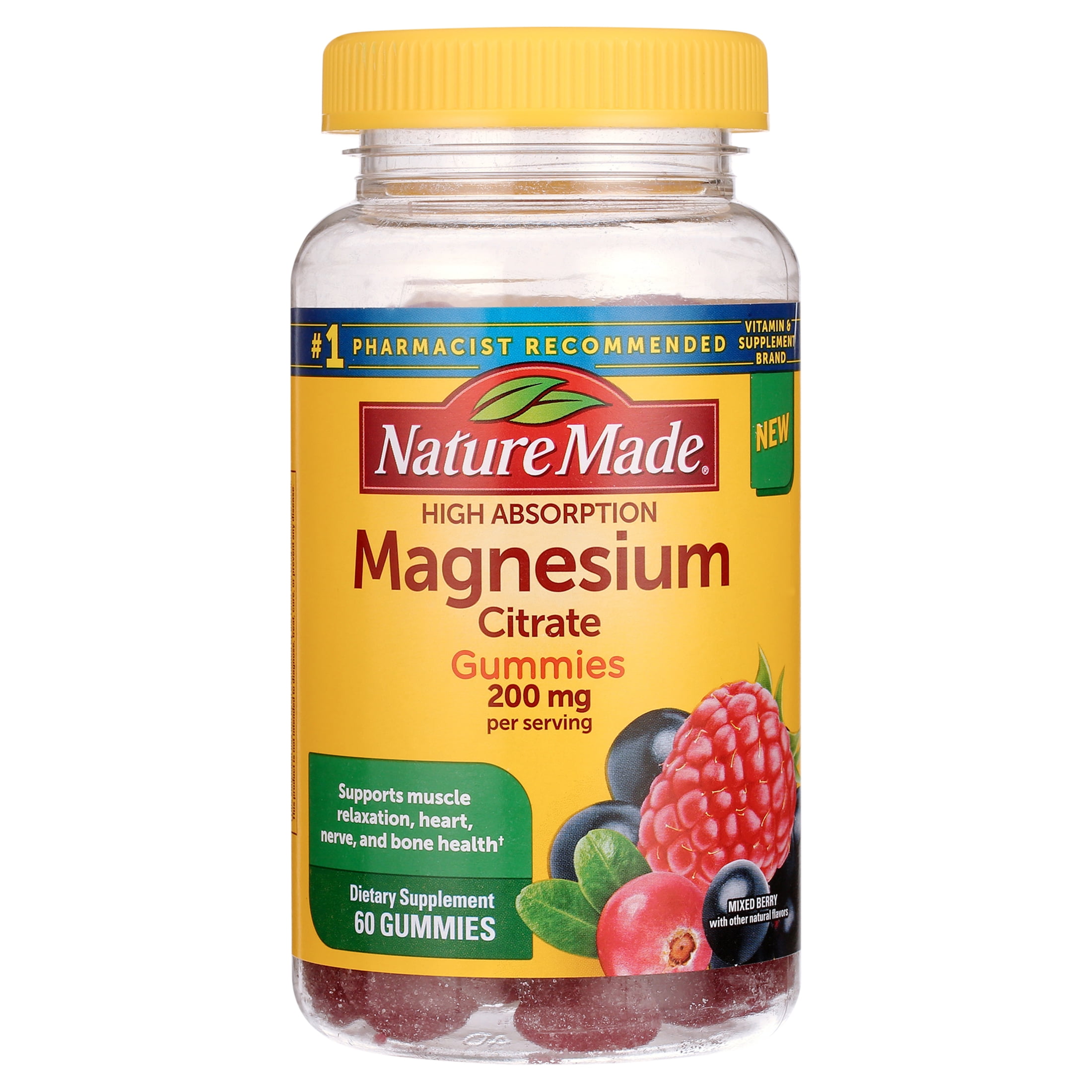 Nature Made Magnesium Citrate Gummies Mixed Berry 200mg 60 Gummies