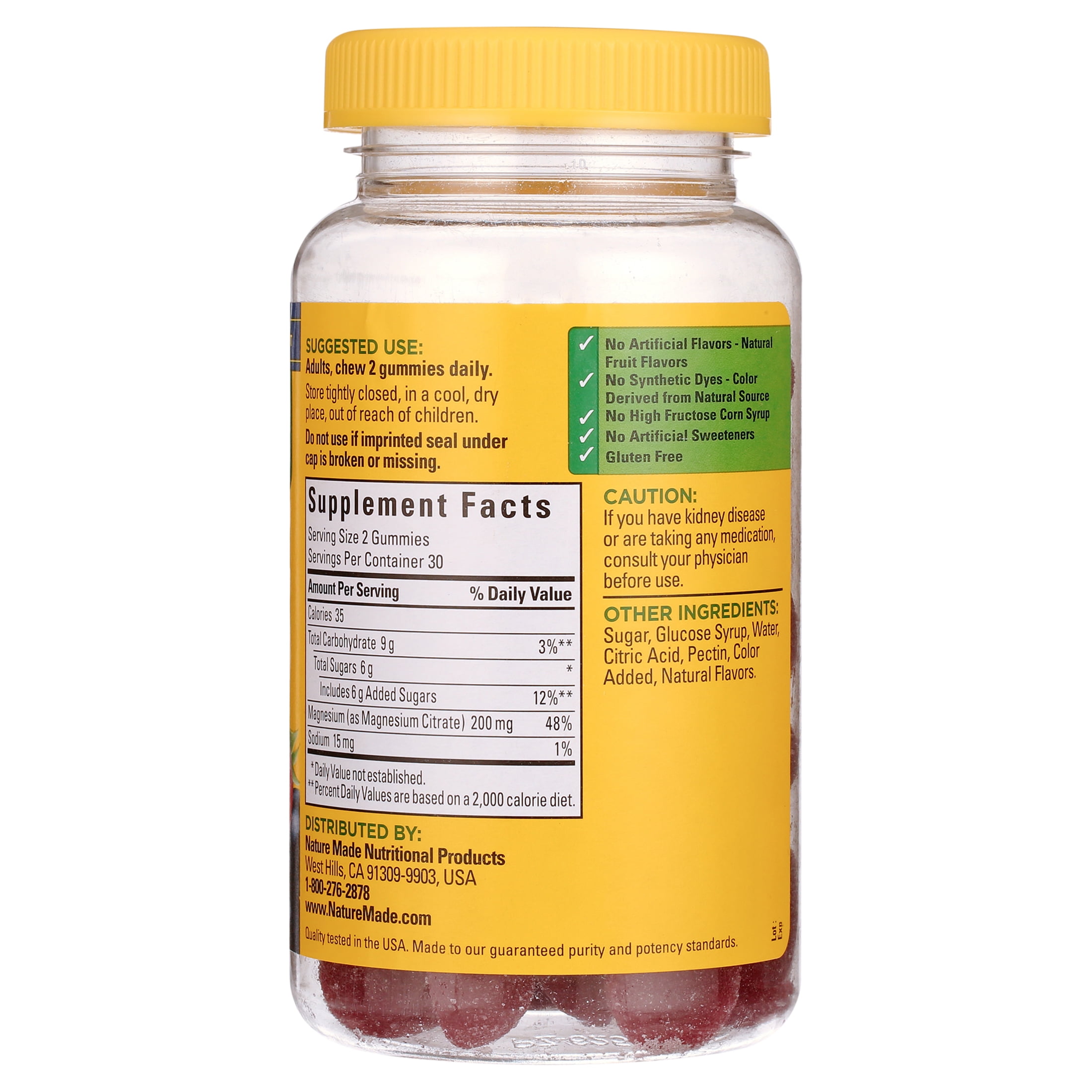 Nature Made Magnesium Citrate Gummies Mixed Berry 200mg 60 Gummies