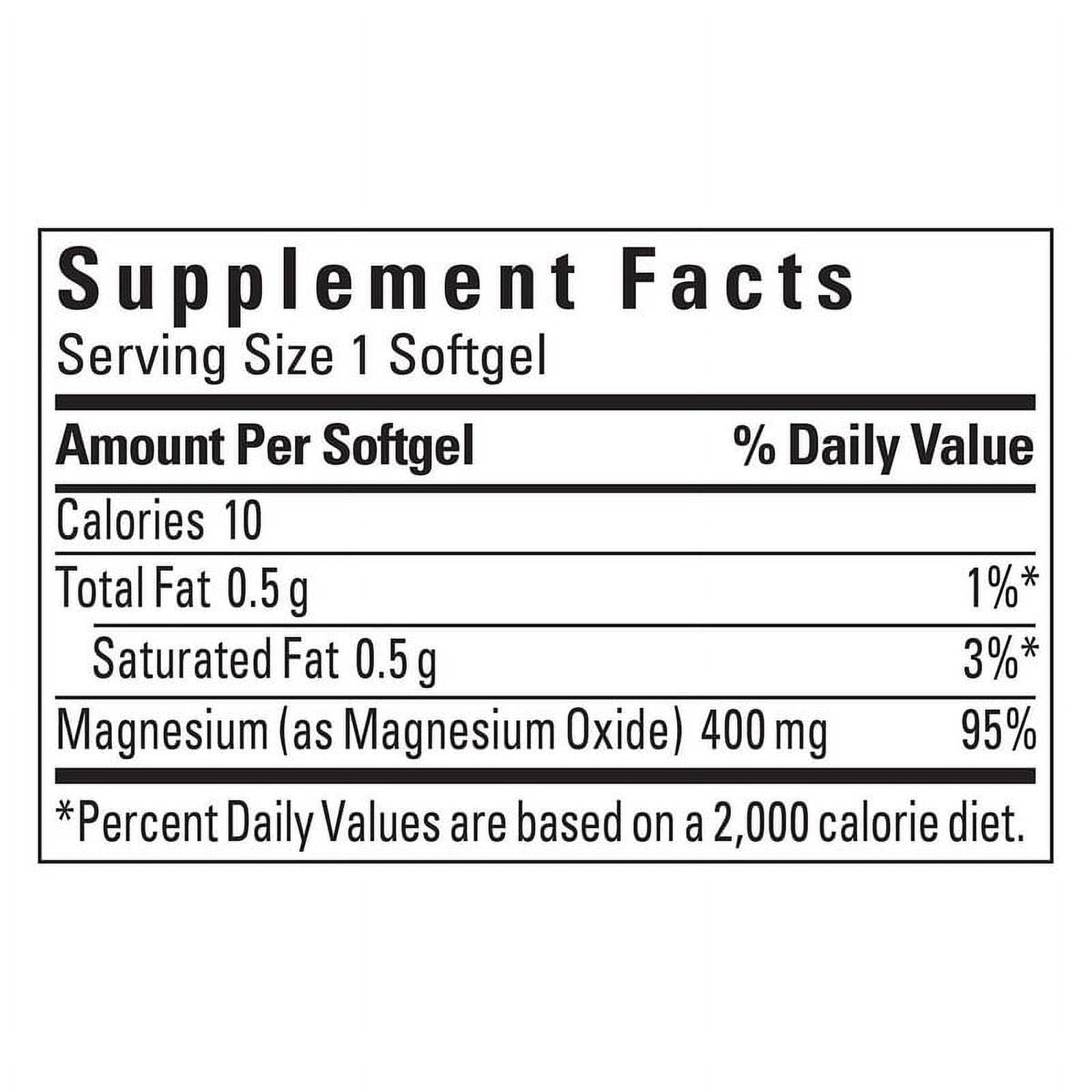 Nature Made Extra Strength Magnesium 400mg 180 Softgels 2 Pack