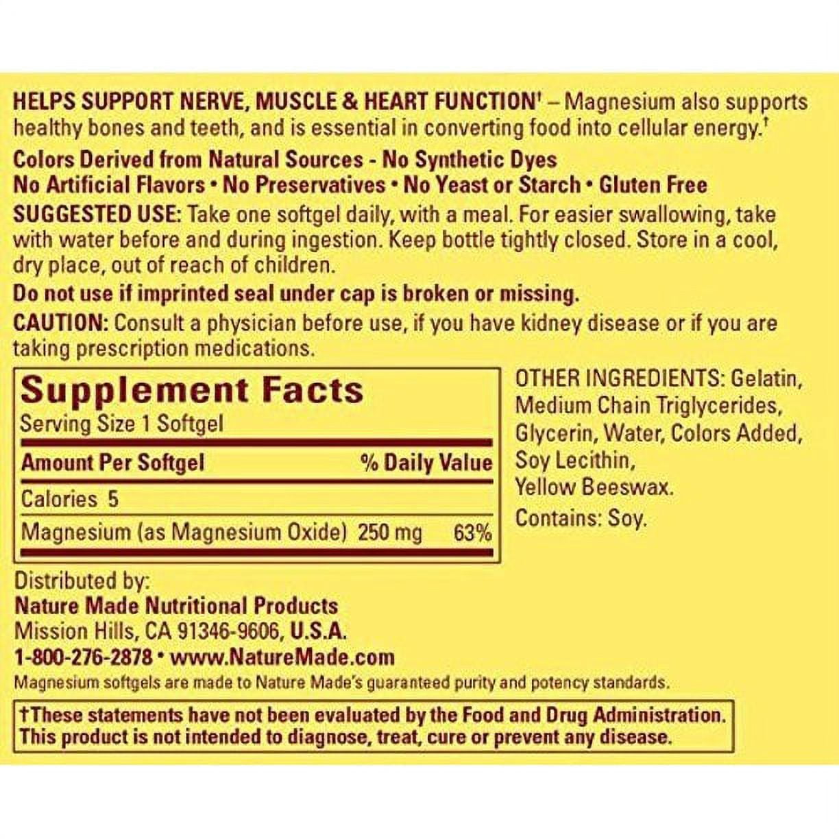Nature Made Magnesium 250mg 200 Tabs 2 Pack for Optimal Health