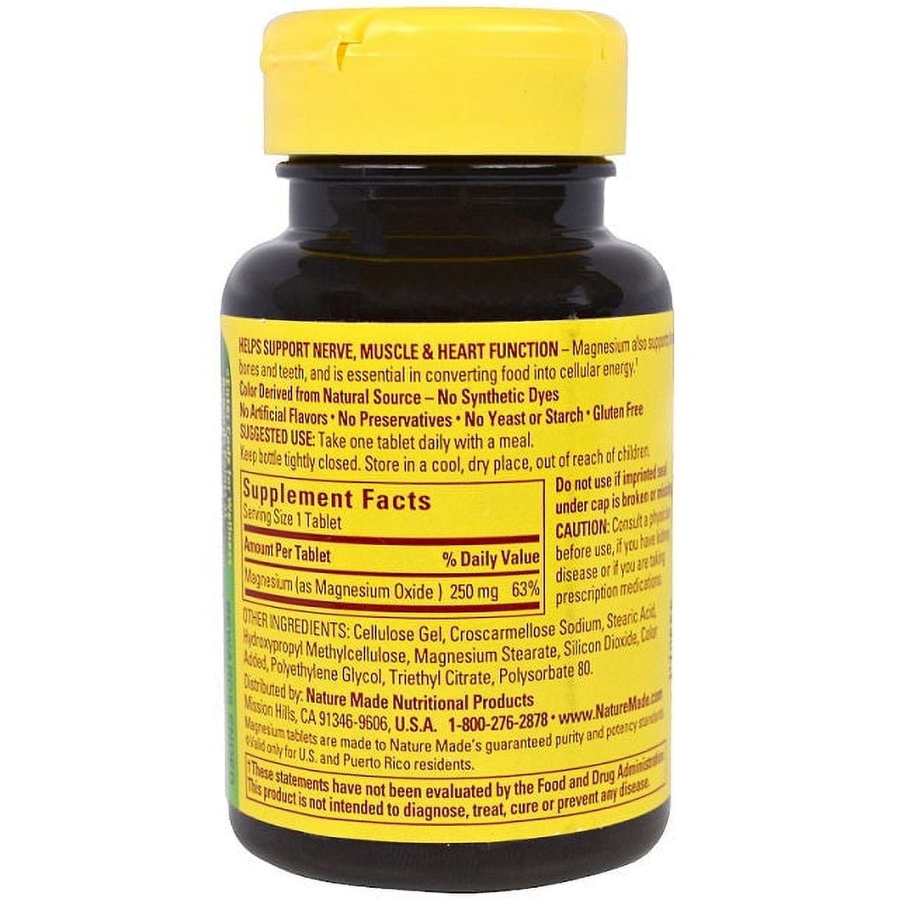 Nature Made Magnesium Oxide 250mg 100 Tablets for Improved Health and Wellness