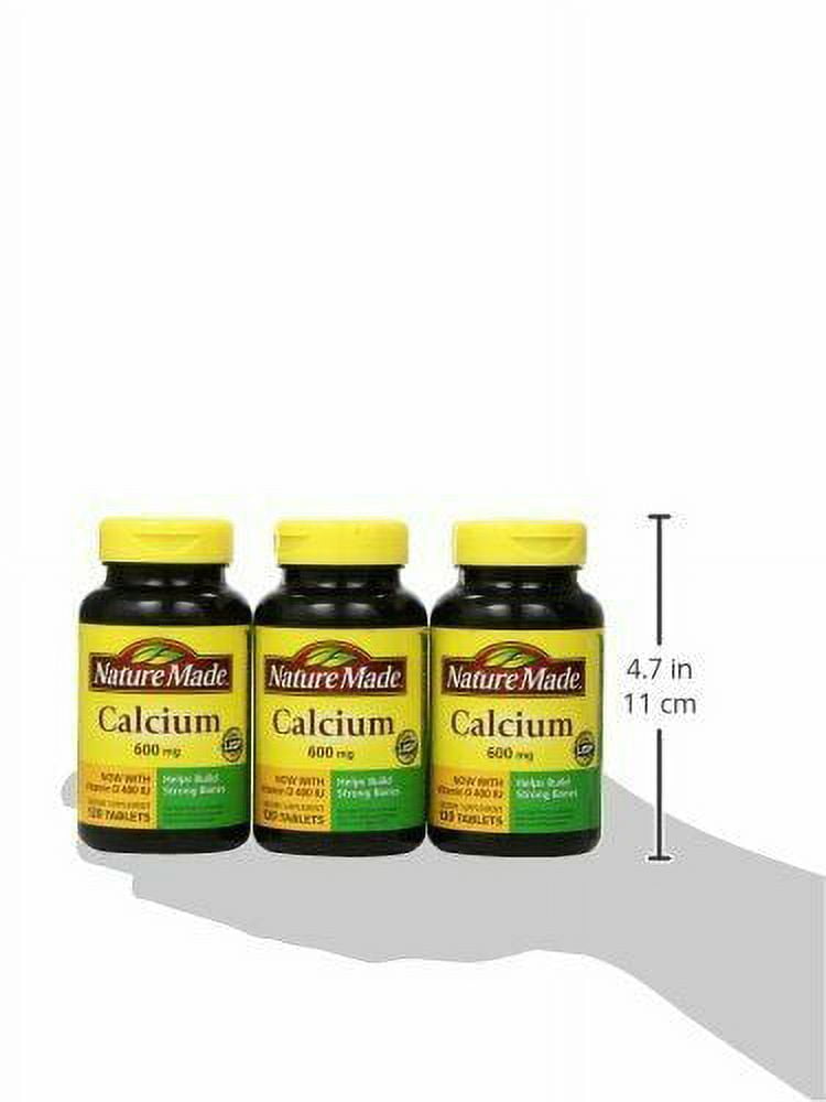 Nature Made Calcium 600 mg Tablets 60 Each Pack of 3 for Strong Bones and Healthful Living
