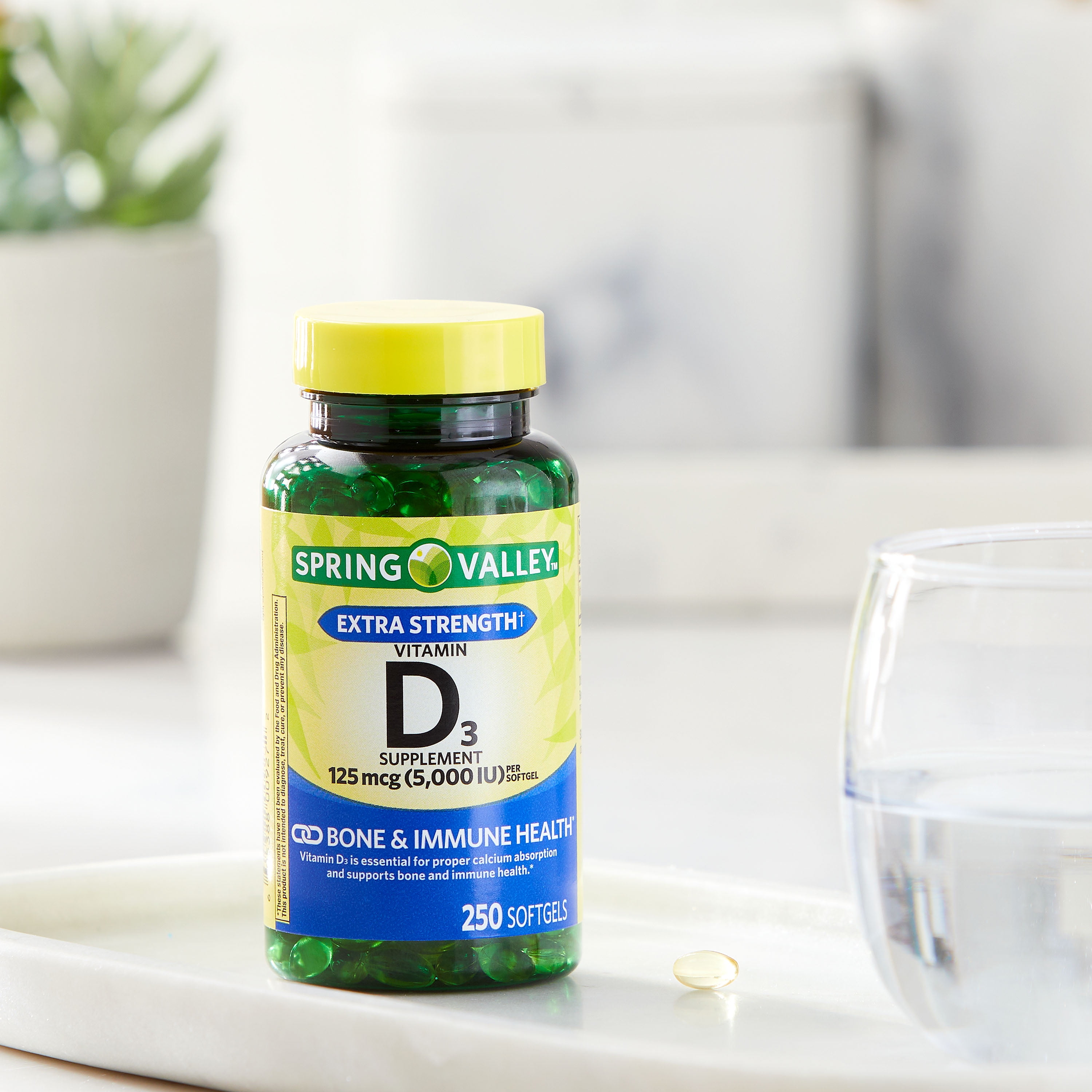 Spring Valley Vitamin D3 Softgels 125 Mcg per Softgel 5000 IU 250 Count