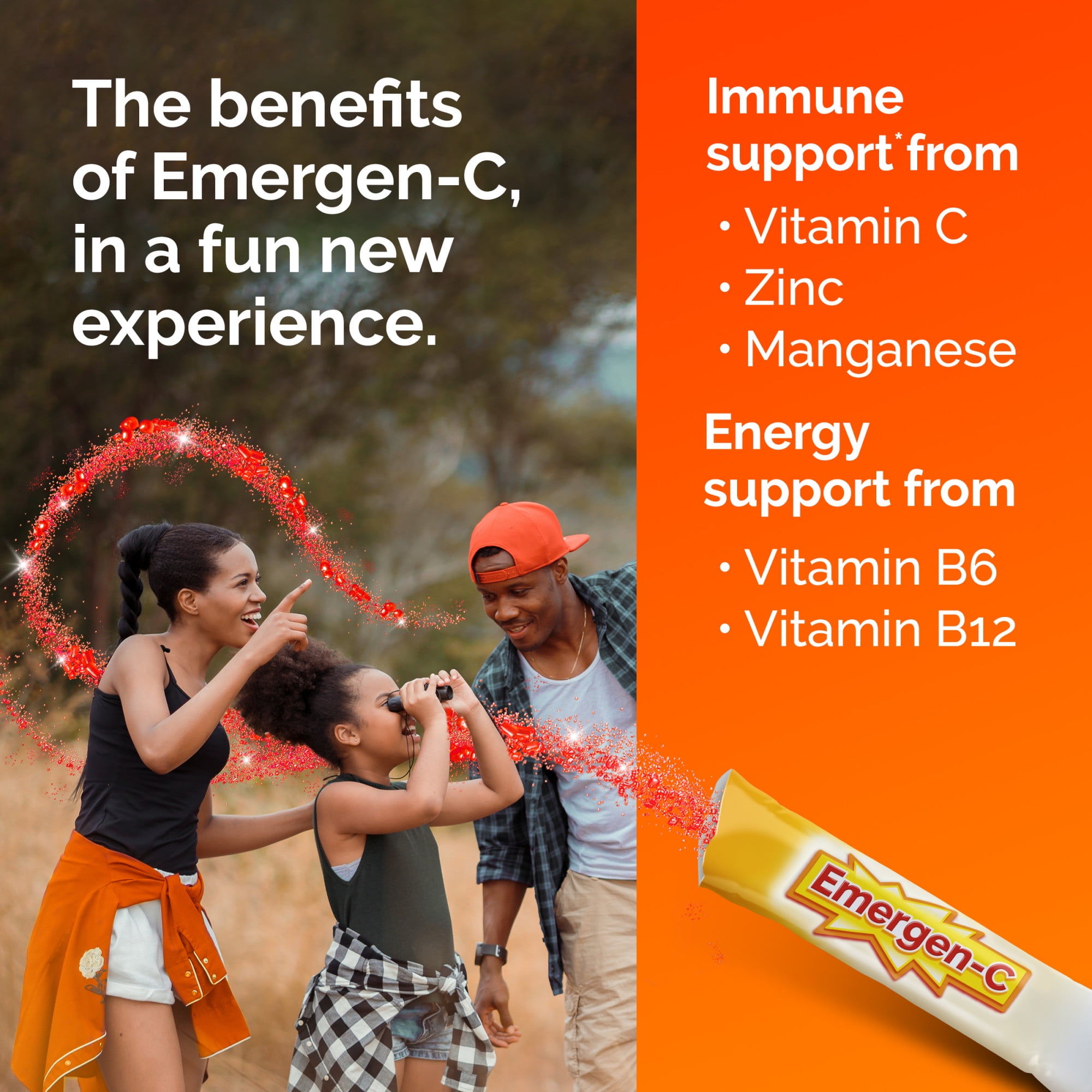 Emergen-C Kidz Sparkly Strawberry Vitamin C Crystals 28 Ct for Immune Support