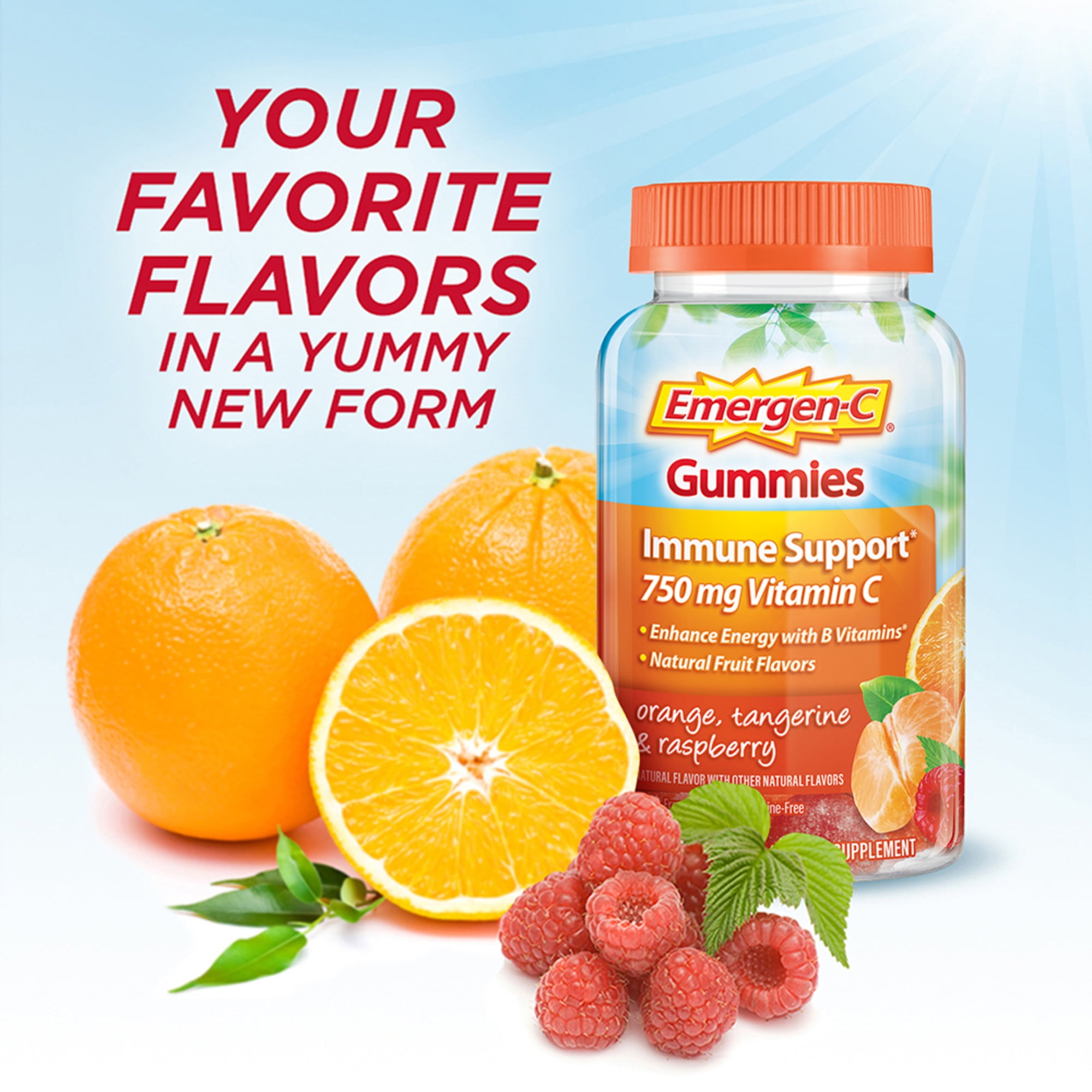 EmergenC Adult Vitamin C Immunity Gummies Fruit Flavors 45 Ct