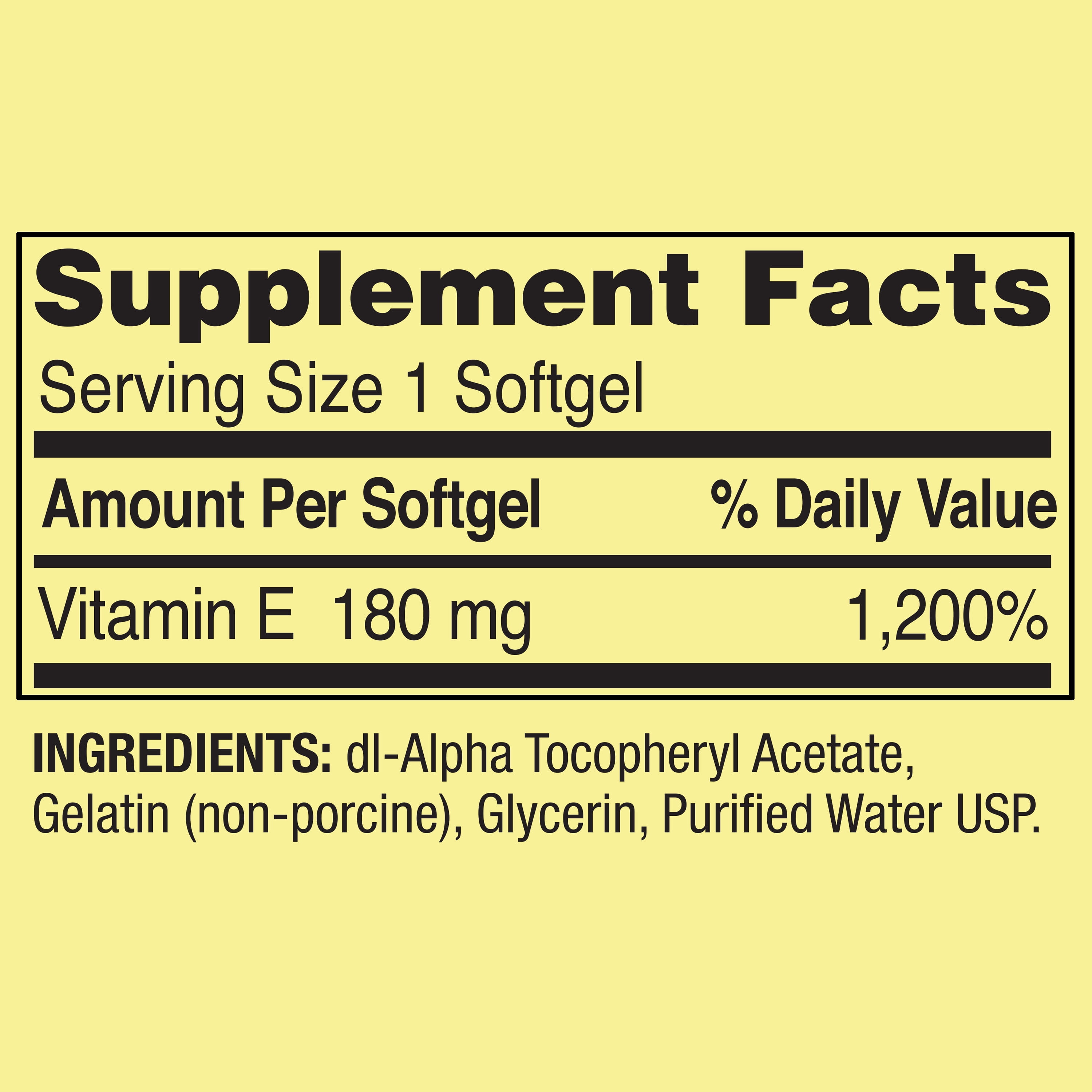 Spring Valley Vitamin E Heart Health Supplement Softgels 400 IU 100 Count