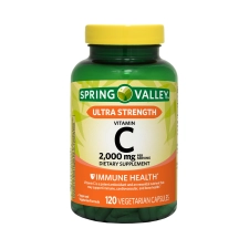 Spring Valley Ultra Strength Vitamin C Capsules 2000 mg 120 Count Dietary Supplement