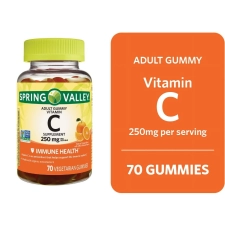 Spring Valley Non GMO Vitamin C Vegetarian Gummies Orange Flavor 250mg 70 Count