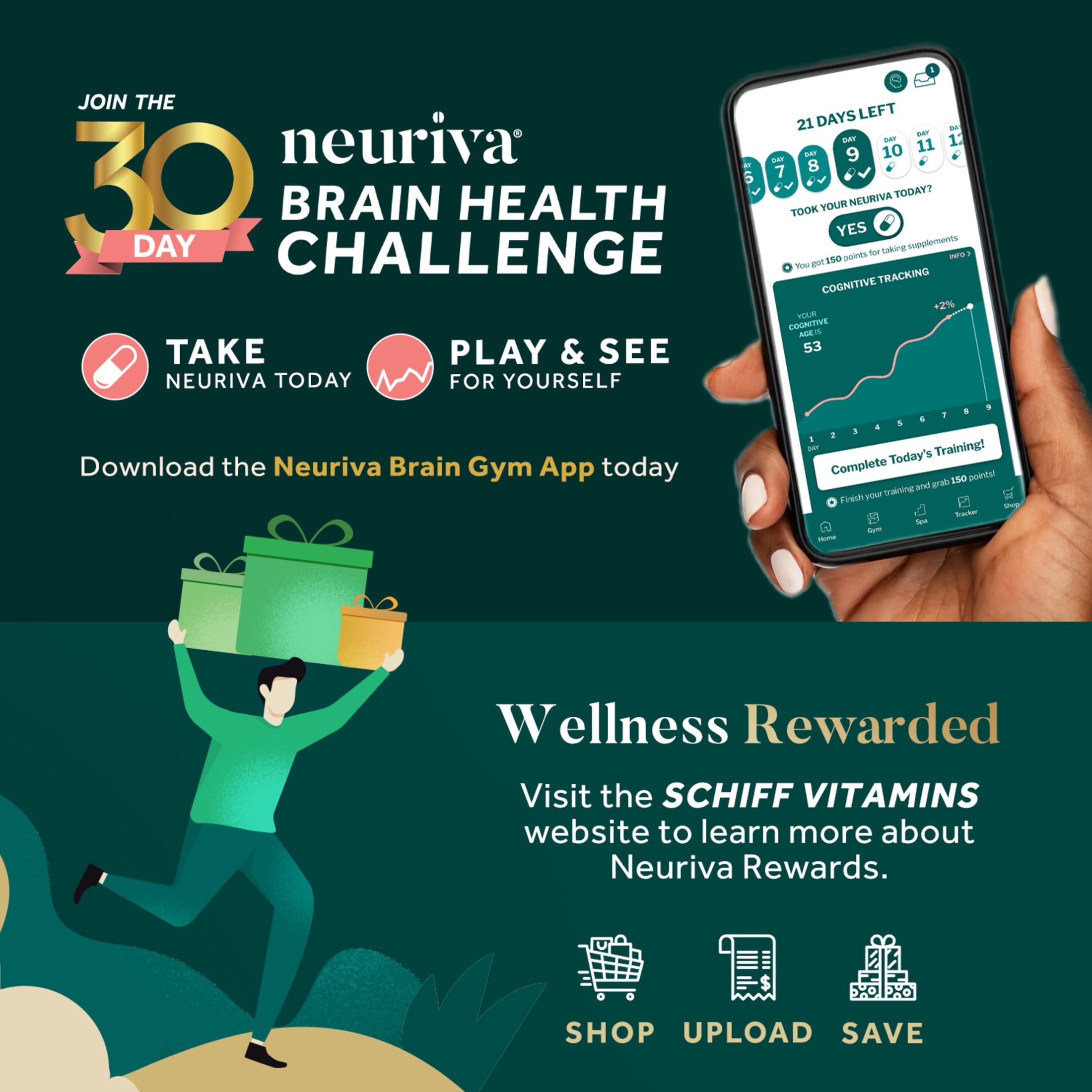 Neuriva Plus Brain Health Supplement | Vitamins B12 & B6 | Memory Focus Support | 30ct Capsules
