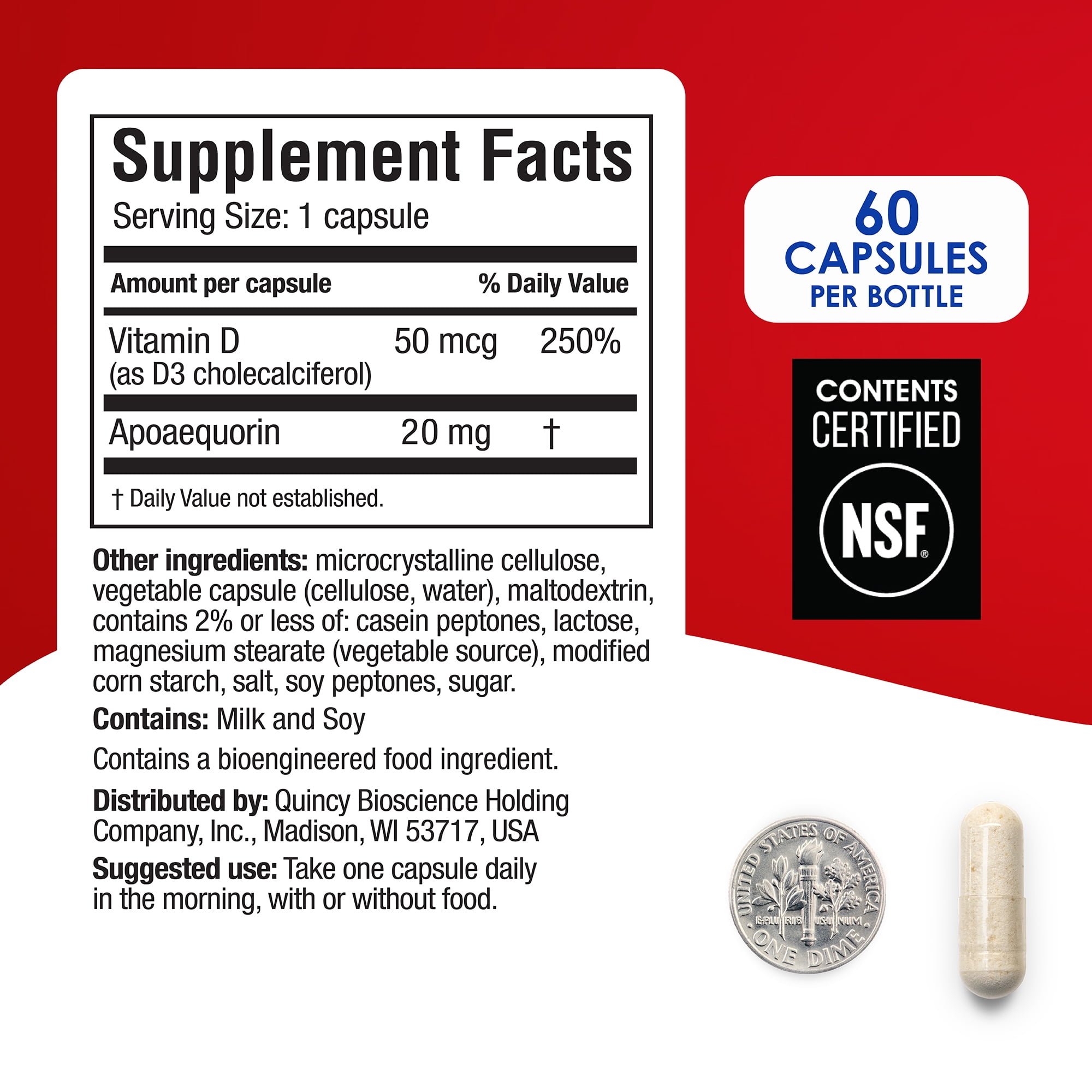 Prevagen Capsules 3 Pack with Apoaequorin & Vitamin D 60ct Extra Strength