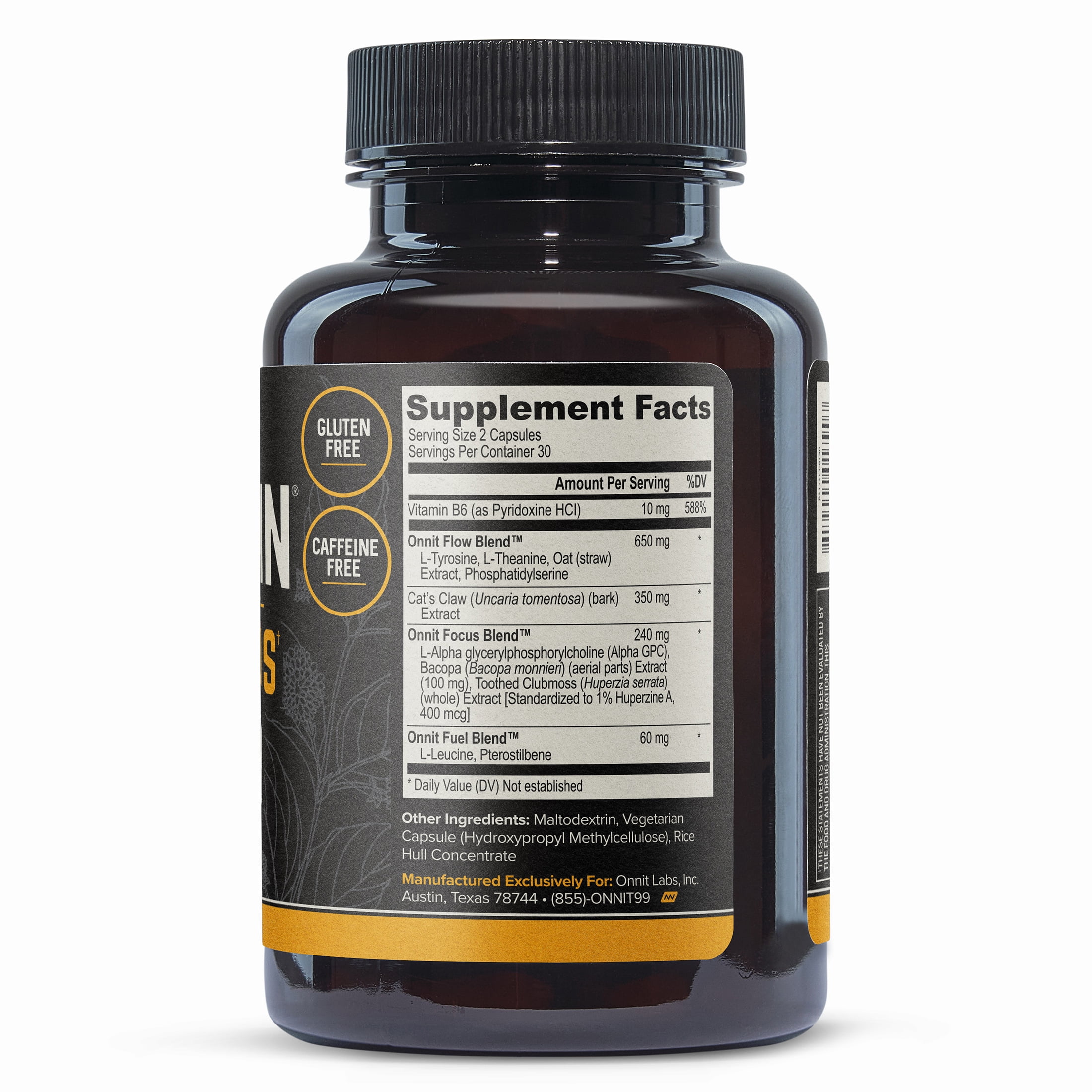 ONNIT Alpha BRAIN Premium Nootropic Brain Health Supplement Memory Focus Support 60 Ct