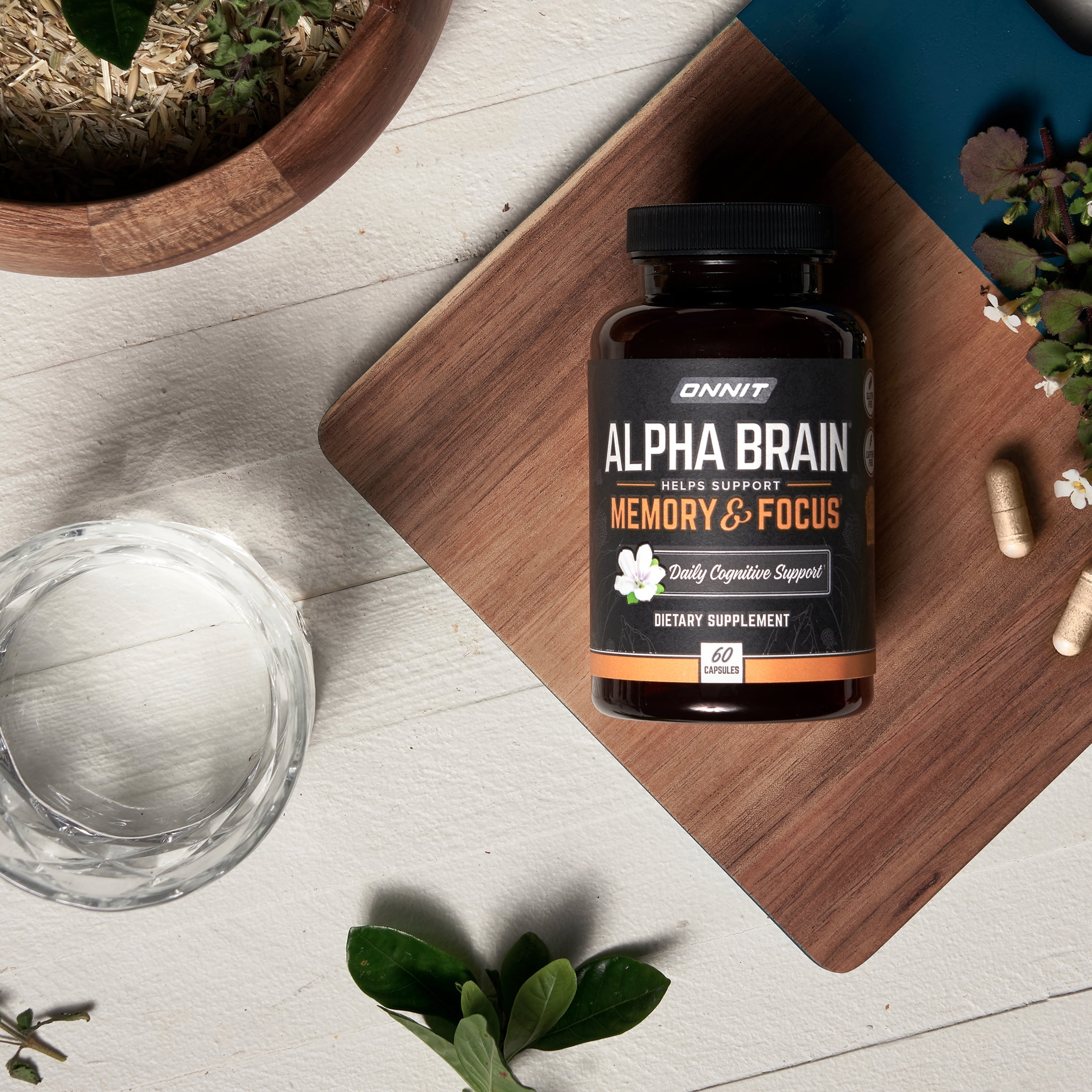 ONNIT Alpha BRAIN Premium Nootropic Brain Health Supplement Memory Focus Support 60 Ct