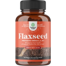 Natures Craft Omega Flaxseed Oil Softgel - Brain Heart Health Supplement - Omega 3 6 9 - Hair Skin Nails