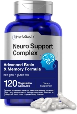 Horbaach Brain Support Supplement 120 Capsules Vegetarian Formula for Men and Women