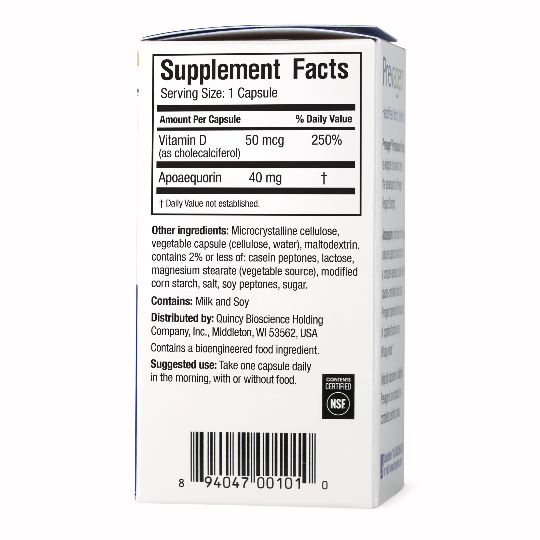 Prevagen Professional Formula Capsules 30ct 1 Pack with Apoaequorin & Vitamin D