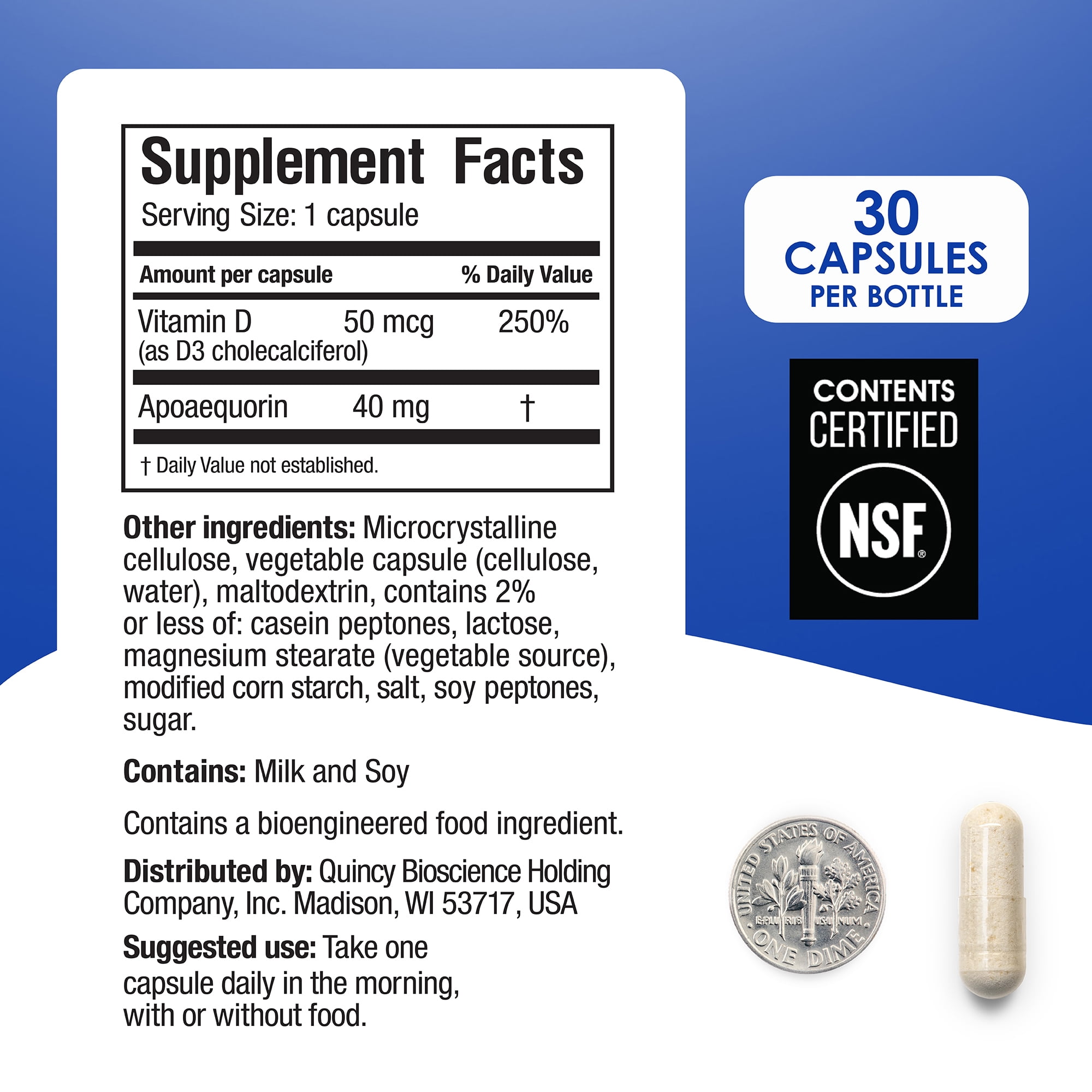 Prevagen Professional Formula Capsules 30ct 1 Pack with Apoaequorin & Vitamin D