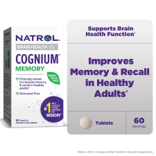 Natrol Cognium Memory Tablets Dietary Supplement for Brain Health Support 100mg 60 Count