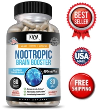 Kaya Naturals Nootropic Brain Booster 60ct Healthy Memory Support Supplement