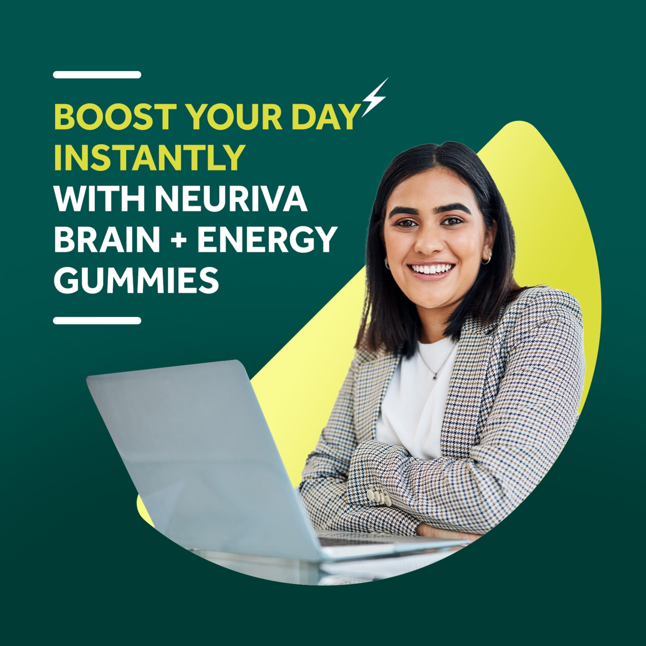Neuriva Brain Energy Supplement Vitamins B12 Focus Caffeine Energy Boost Blackberry 75ct Gummies