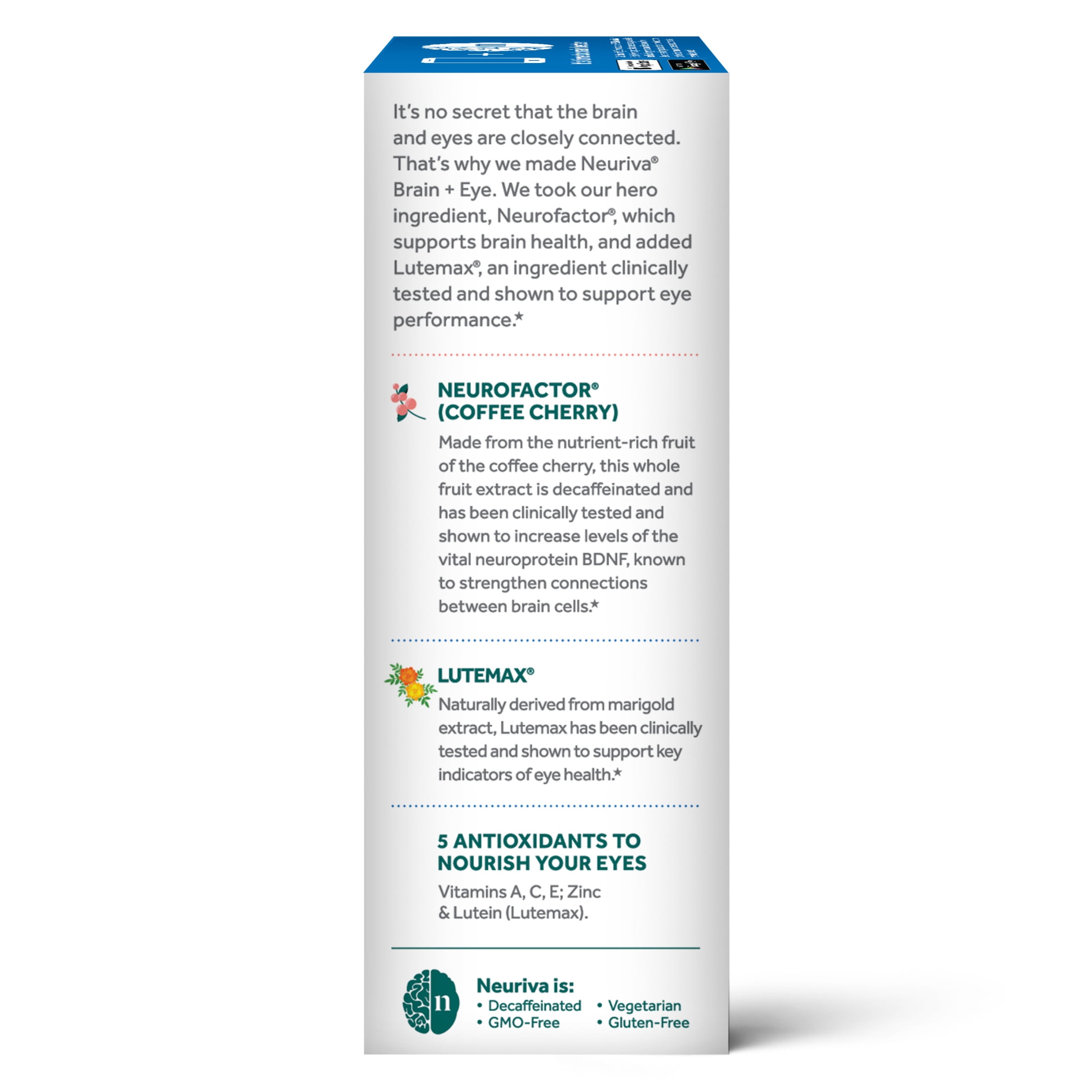 Neuriva Brain Eye Health Supplement Support for Brain Health & Eye 30ct Capsules