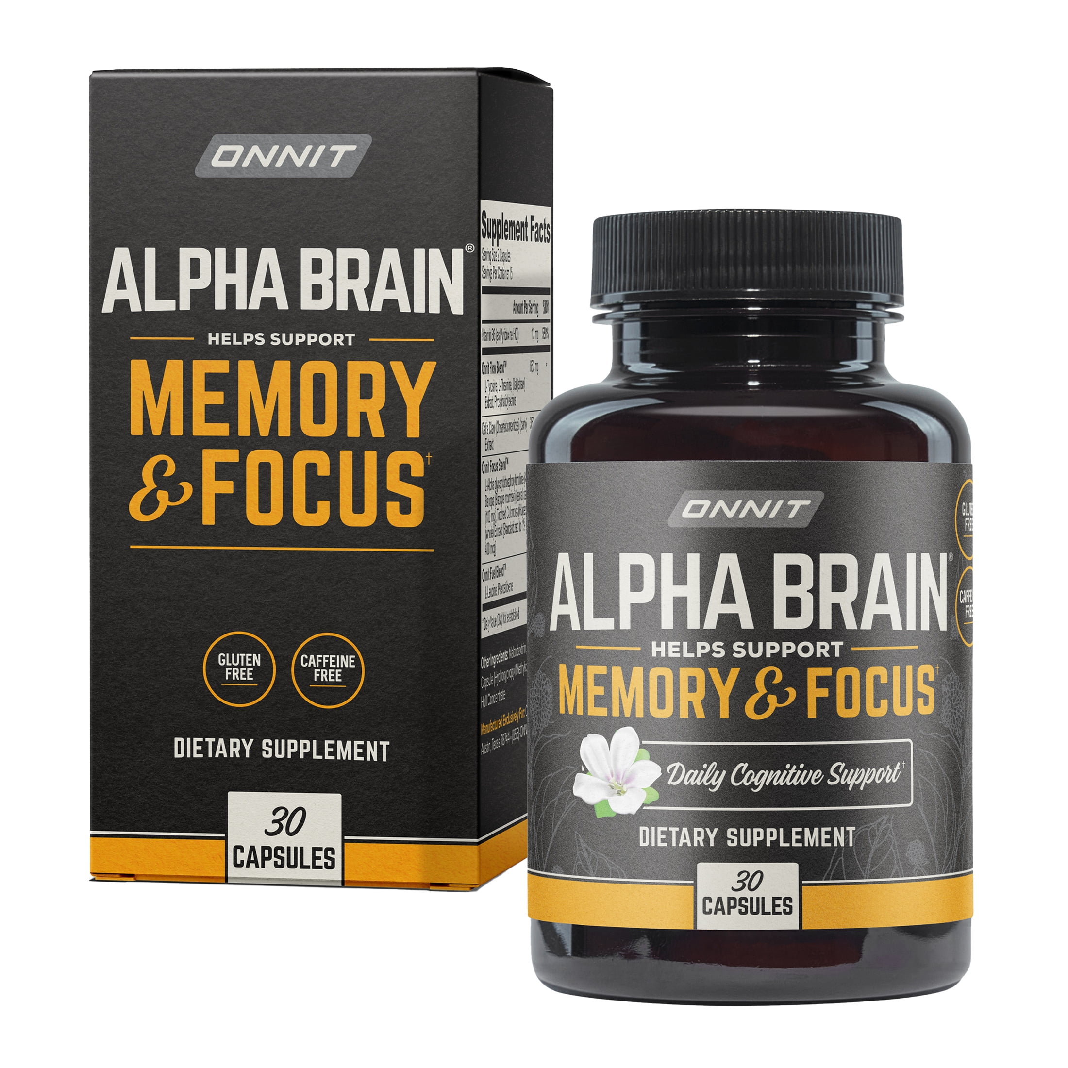 ONNIT Alpha BRAIN Brain Health Supplement Memory Focus Support 30 Ct