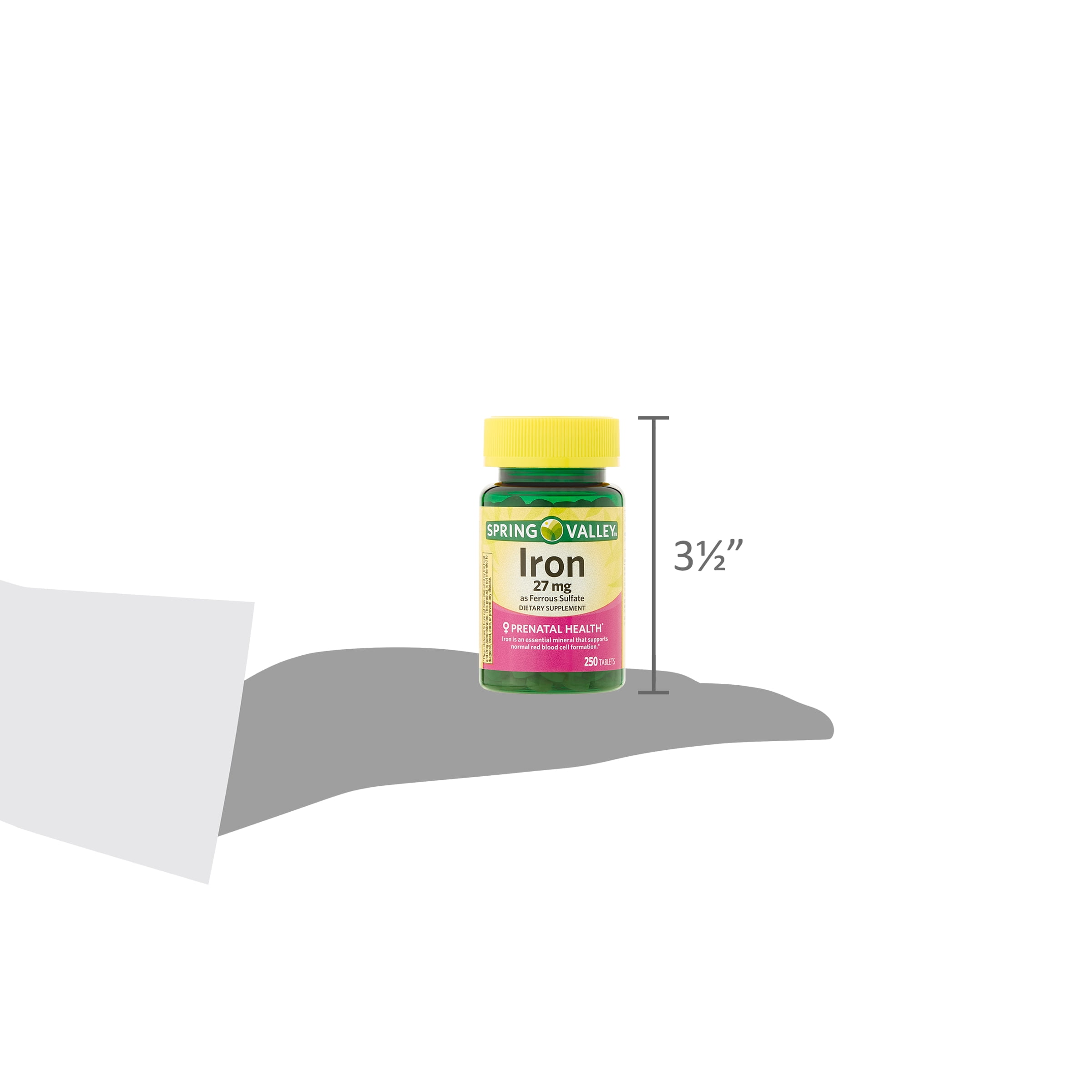Spring Valley Iron Prenatal Health Dietary Supplement Tablets 27mg 250 Count for Healthy Pregnancy and Wellness