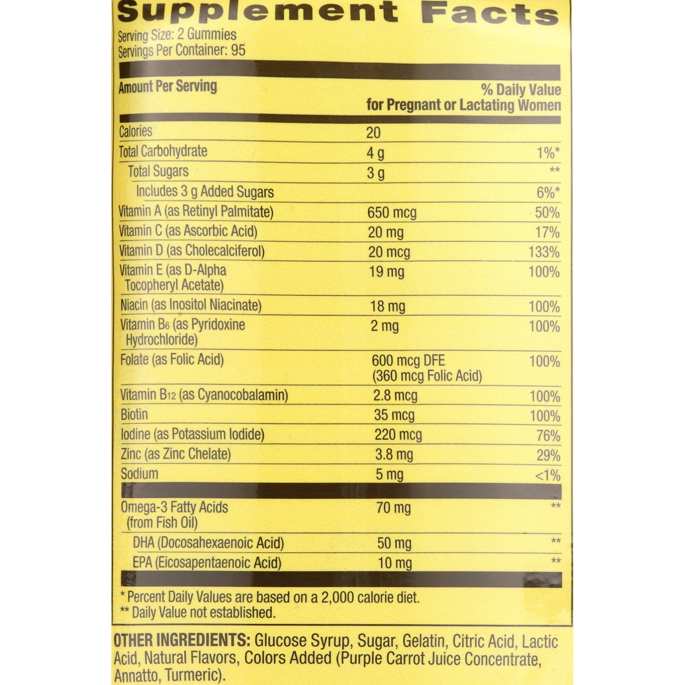 Spring Valley Prenatal Multivitamin Gummies DHA Folic Acid 190 Count for Mother and Baby