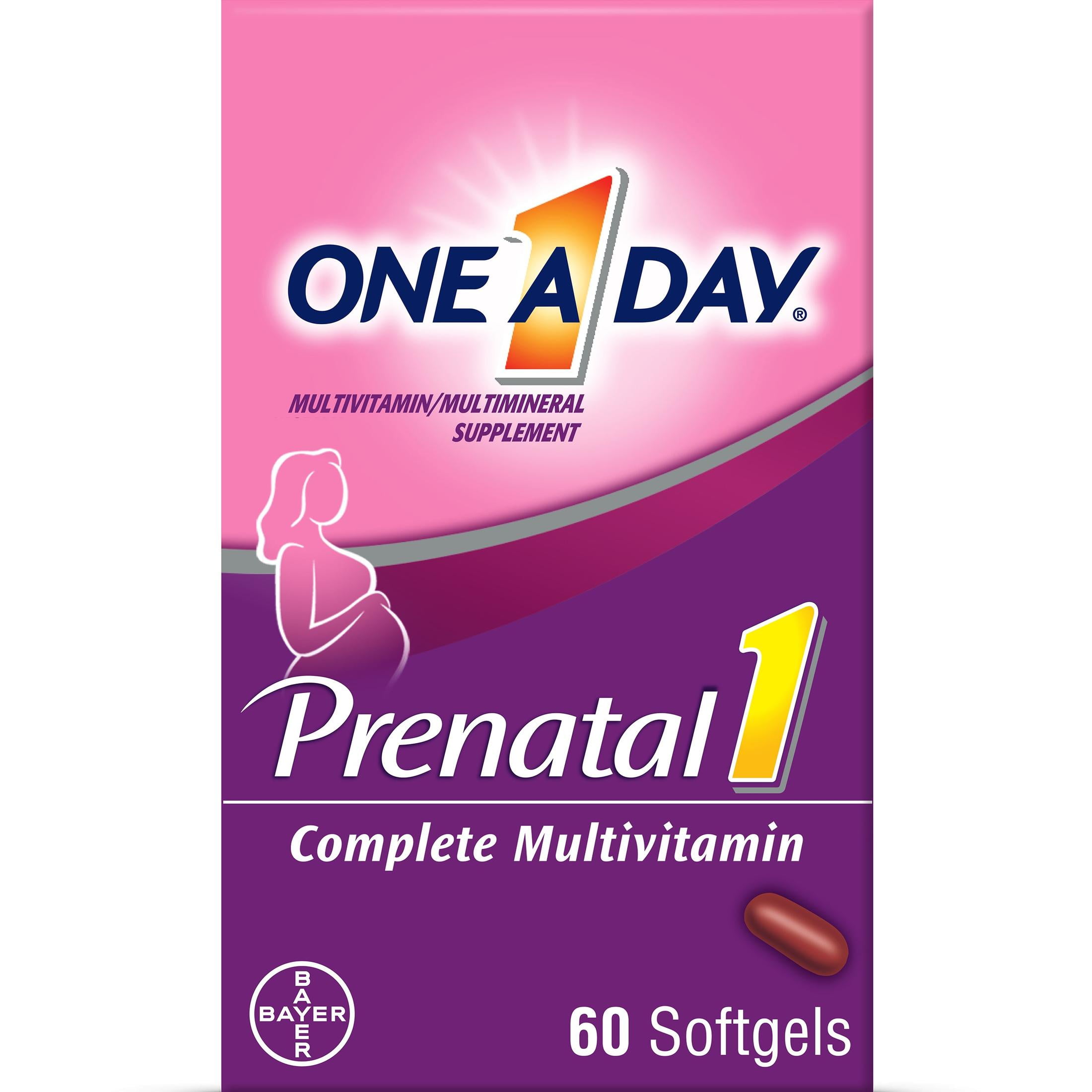 One A Day Prenatal Multivitamin for Women with Folic Acid DHA and Iron 60 Count