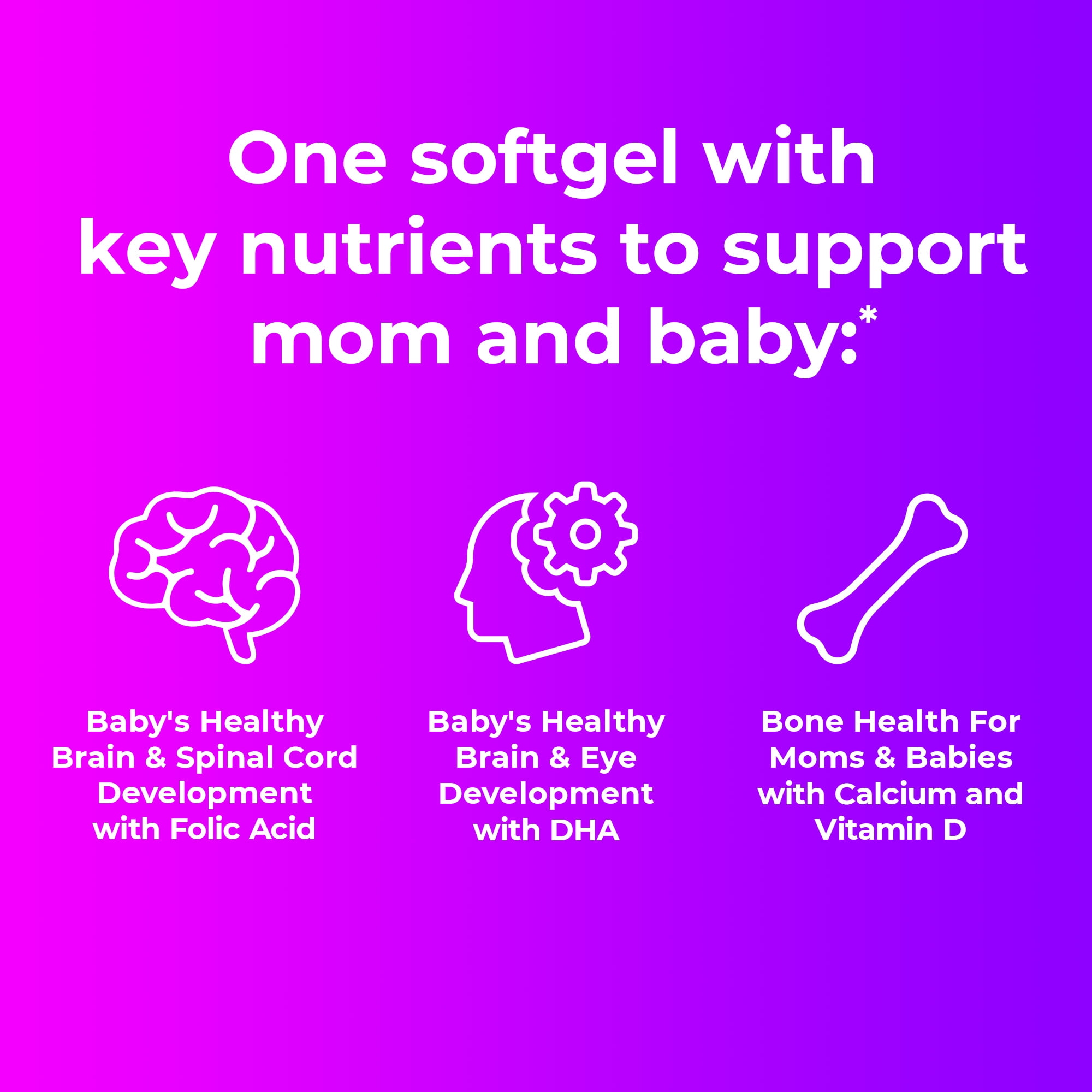 One A Day Prenatal Multivitamin for Women with Folic Acid DHA and Iron 60 Count