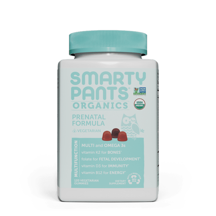 SmartyPants Organic Prenatal Multi Vegetarian Omega 3 Folate Gummy Vitamins 120ct