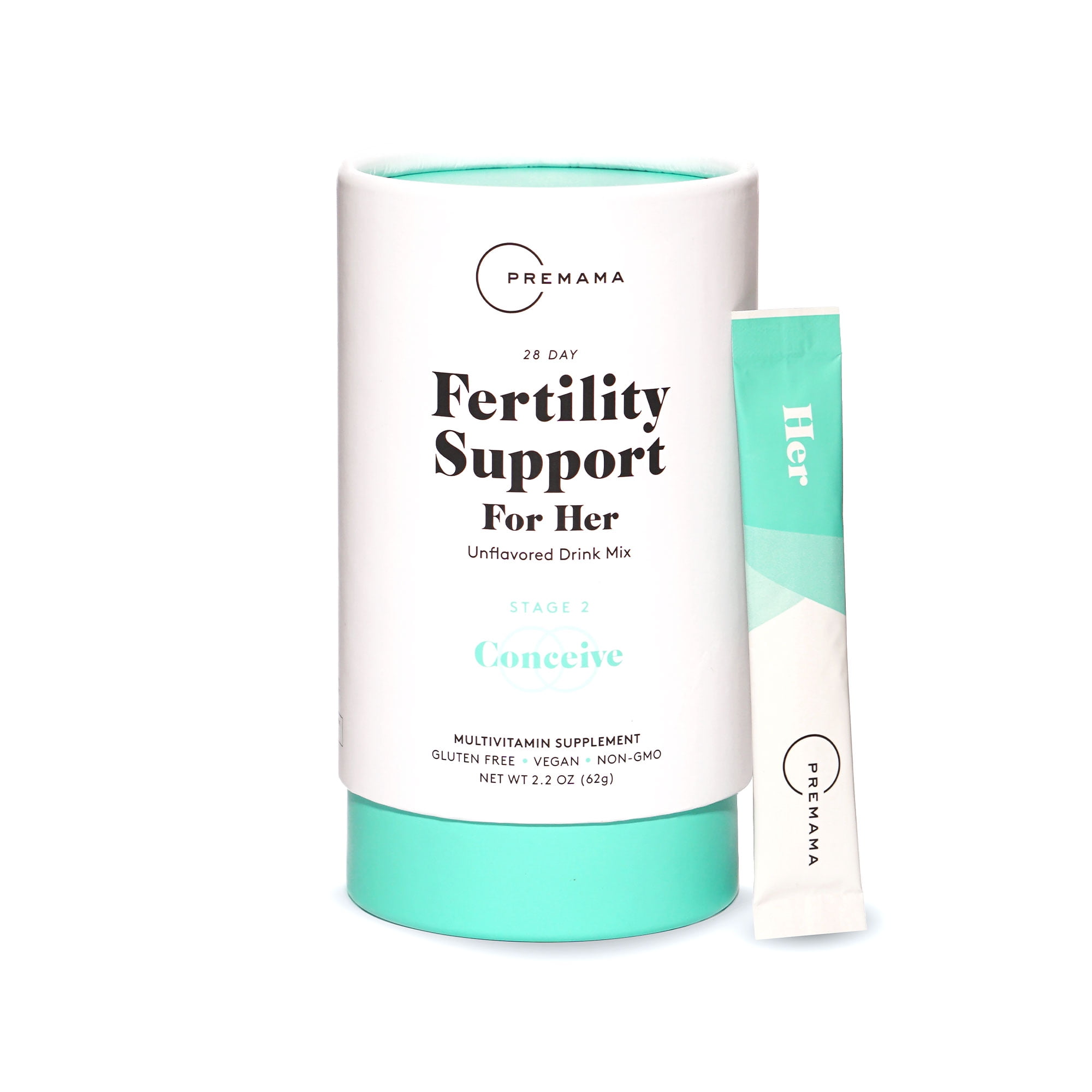 Premama Fertility Her Drink Mix 2.2 oz Award-Winning Supplement Supports Healthy Egg Production Ovulation Prenatal Health