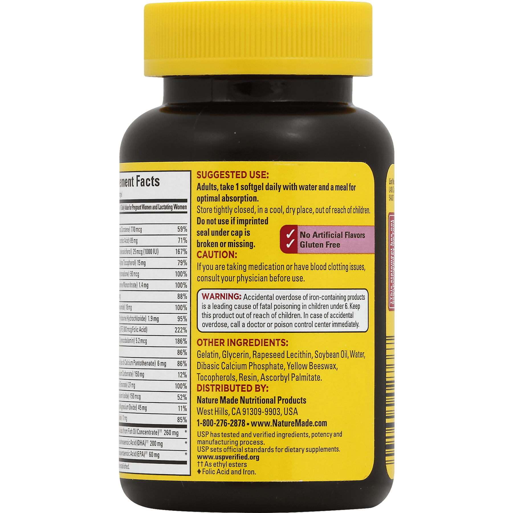 Nature Made Prenatal Multi + DHA 200 mg 60 Liquid Softgels