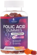 Nature's Nutrition Prenatal Folic Acid Gummies 785mcg for Mom & Baby - Vegan Folate Supplement