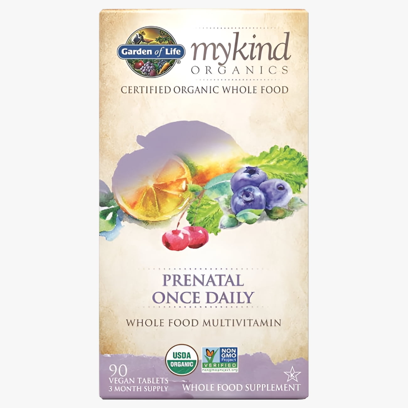 Garden of Life mykind Prenatal Once Daily Multi 90 Tablets