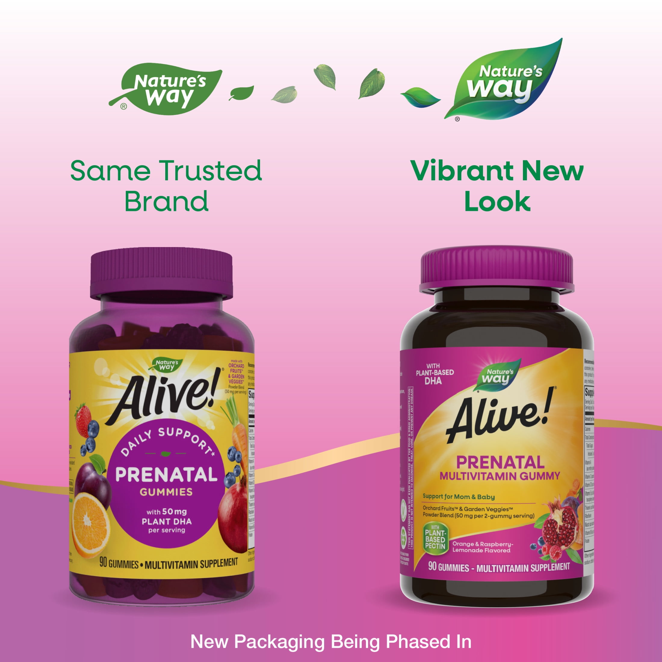 Nature’s Way Alive Prenatal Multivitamin Gummy Women Plant-Based DHA 90ct