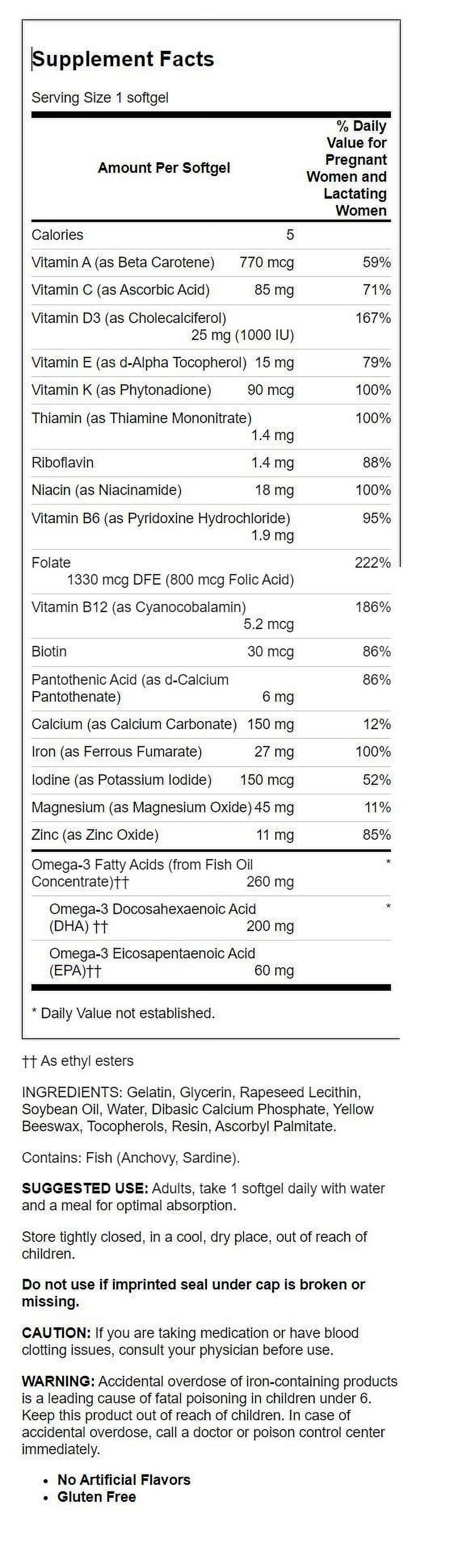 Nature Made Prenatal Folic Acid DHA 90 Softgels by Nature Made