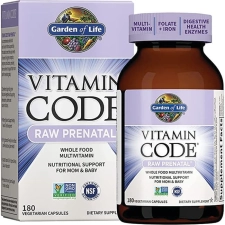 Garden of Life Vitamin Code Raw Prenatal 180 Capsules for Women's Health