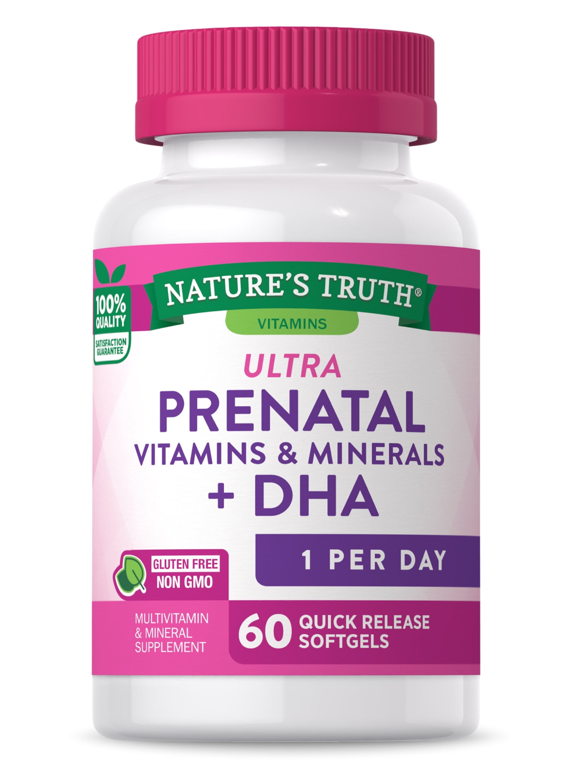 Nature's Truth Prenatal Vitamins DHA Folic Acid 60 Softgels